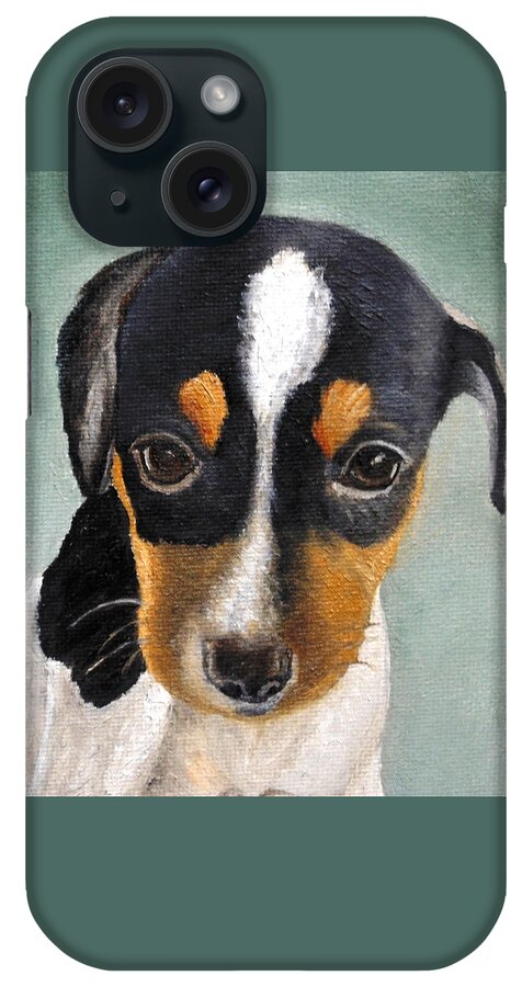 Jack Russell Terrier iPhone Case featuring the painting Doe-eyed Glance by Angeles M Pomata