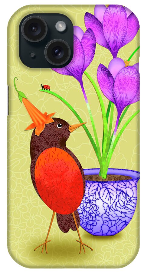 Still Life iPhone Case featuring the digital art Hello Spring by Valerie Drake Lesiak