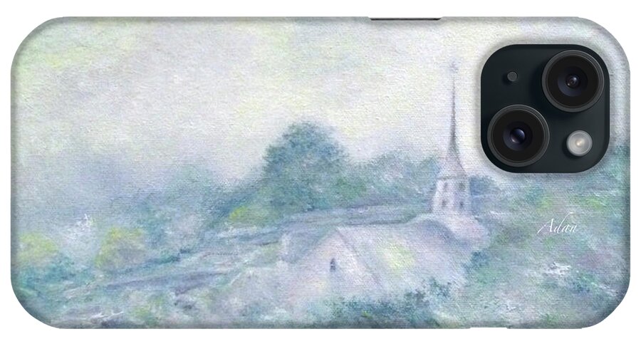 Community Church iPhone Case featuring the painting Community Church Stowe Vermont Painting by Felipe Adan Lerma