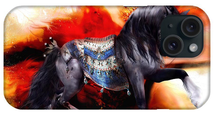 Kachina iPhone Case featuring the digital art Kachina Hopi Spirit Horse by Shanina Conway
