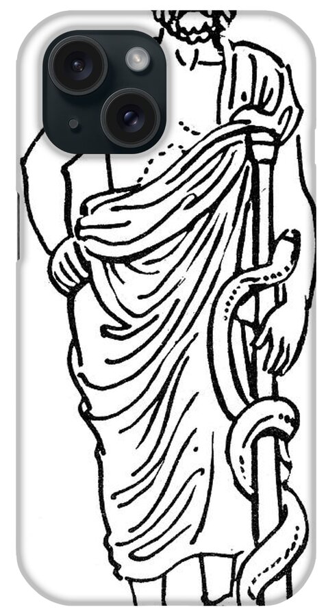 Ancient iPhone Case featuring the drawing Asclepius / Aesculapius by Granger