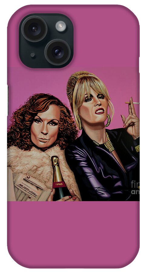 Joanna Lumley iPhone Case featuring the painting Absolutely Fabulous Painting by Paul Meijering