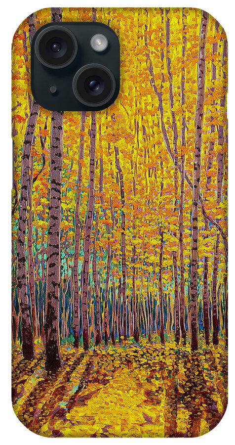 Landscape iPhone Case featuring the painting Aspen Glow by Michael Gross