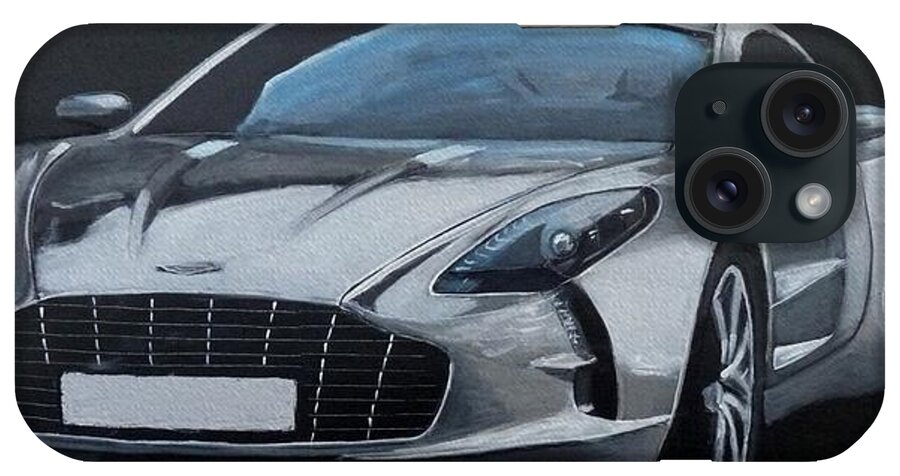 Car iPhone Case featuring the painting Aston Martin One-77 by Richard Le Page