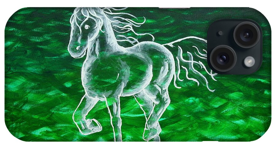 Astral iPhone Case featuring the painting Astral Horse by Nieve Andrea