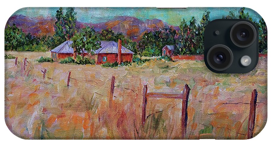 House iPhone Case featuring the painting At the Farm by Sally Quillin