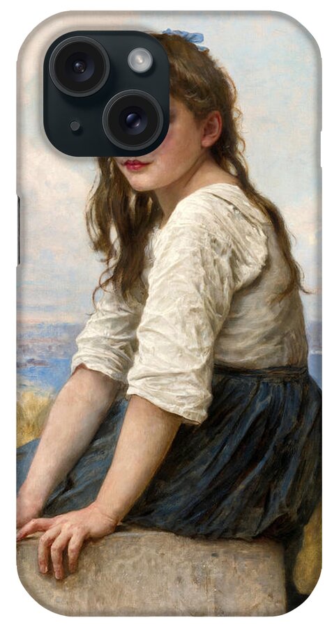 William-adolphe Bouguereau iPhone Case featuring the painting At the seaside by William-Adolphe Bouguereau