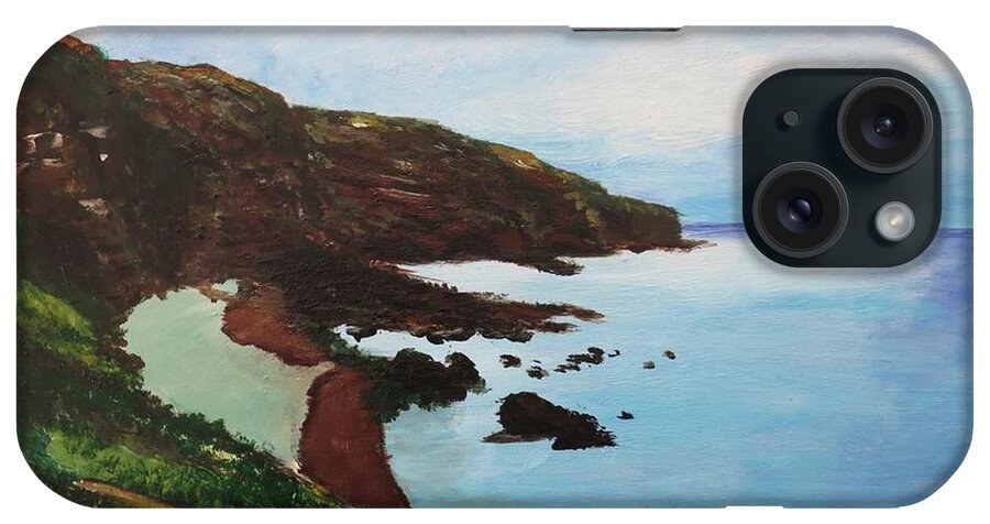 Landscape iPhone Case featuring the painting Auchmithie Beach, Scotland by C E Dill