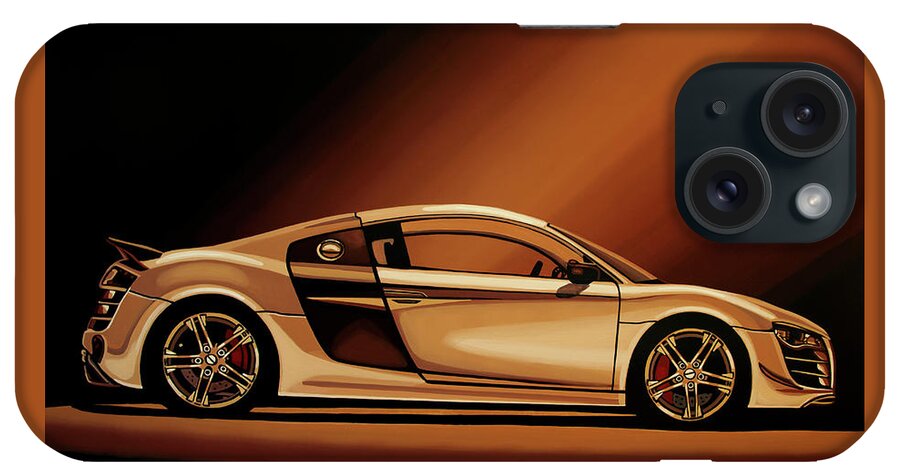 Audi R8 iPhone Case featuring the painting Audi R8 2007 Painting by Paul Meijering