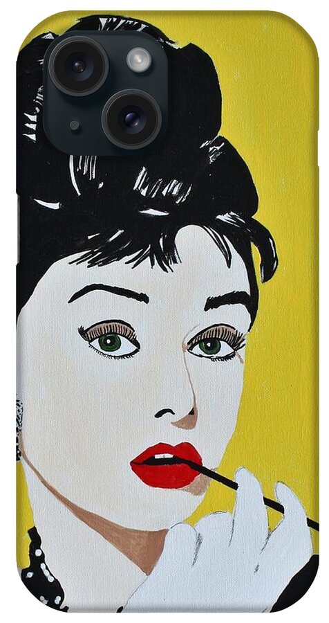 Audrey Hepburn iPhone Case featuring the painting Audrey Hepburn I by Ralph LeCompte