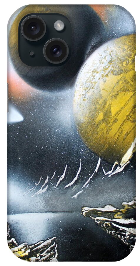 Space Art iPhone Case featuring the painting Aurora by Greg Moores