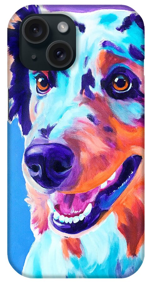Pet iPhone Case featuring the painting Aussie - Pepper by Dawg Painter