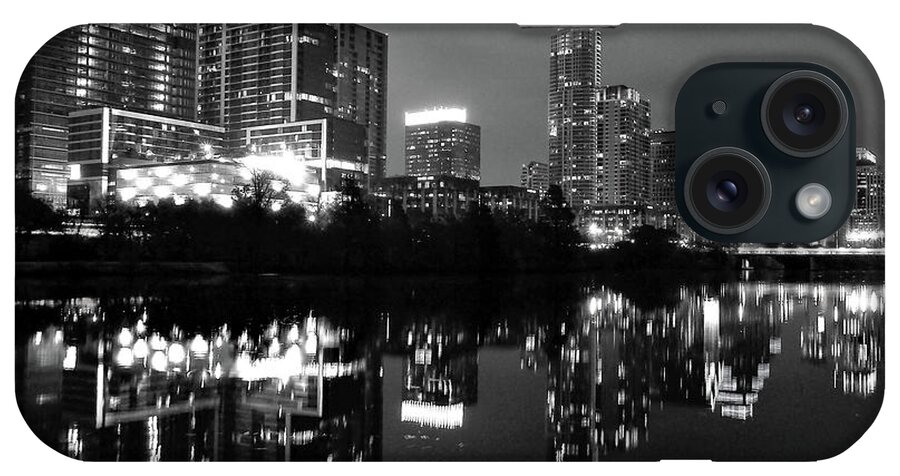 Black And White iPhone Case featuring the photograph Austin City Lights by Jerry Connally