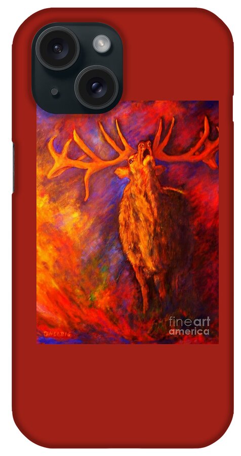 Deer iPhone Case featuring the painting Autum-serenade by Dagmar Helbig