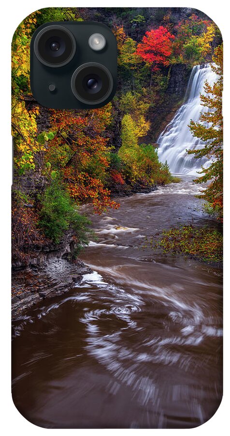 Ithaca Falls iPhone Case featuring the photograph Autumn At Ithaca Falls by Mark Papke