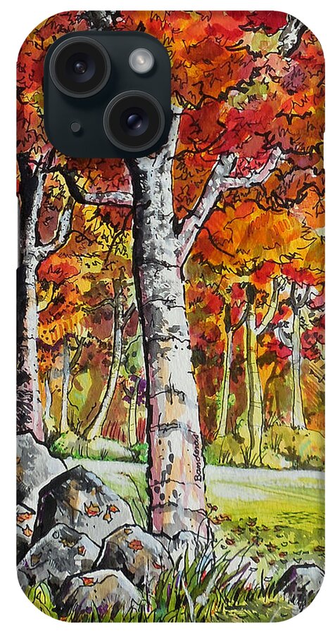 Autumn iPhone Case featuring the painting Autumn Bloom by Terry Banderas