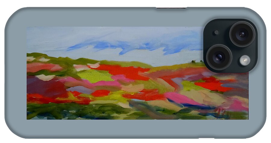 Landscape iPhone Case featuring the painting Autumn Blueberry Hill by Francine Frank