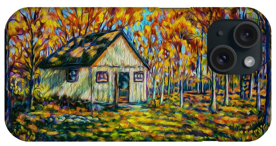Green County iPhone Case featuring the painting Autumn Cabin Trip by Michael Gross