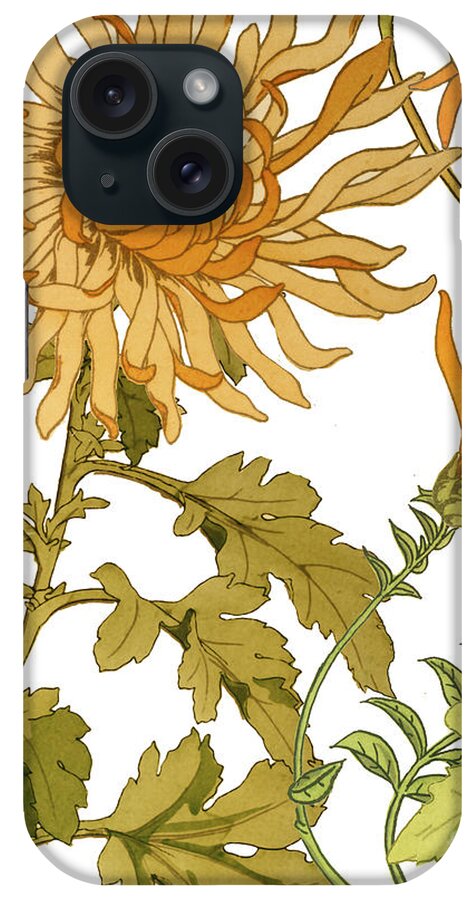 Chrysanthemum iPhone Case featuring the painting Autumn Chrysanthemums I by Mindy Sommers
