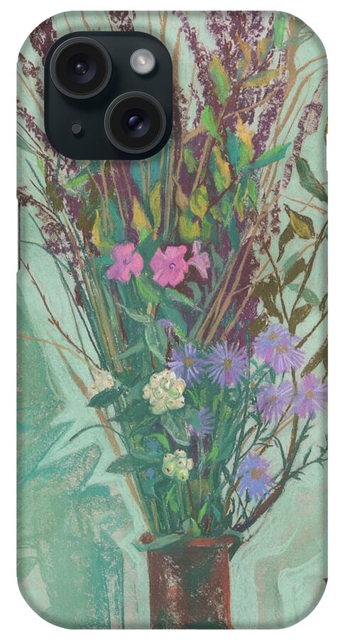 Original Art iPhone Case featuring the pastel Autumn flowers by Julia Khoroshikh