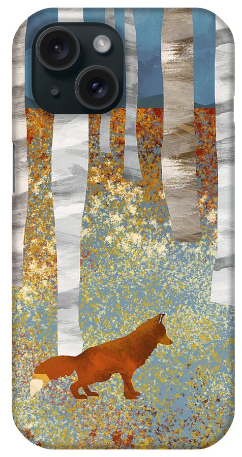 Autumn iPhone Case featuring the digital art Autumn Fox by Spacefrog Designs