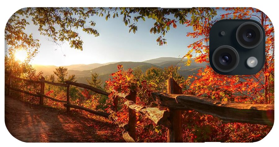 Autumn Landscape From Cataloochee In The Great Smoky Mountains National Park iPhone Case featuring the photograph Autumn Landscape from Cataloochee in the Great Smoky Mountains National Park by Carol Montoya