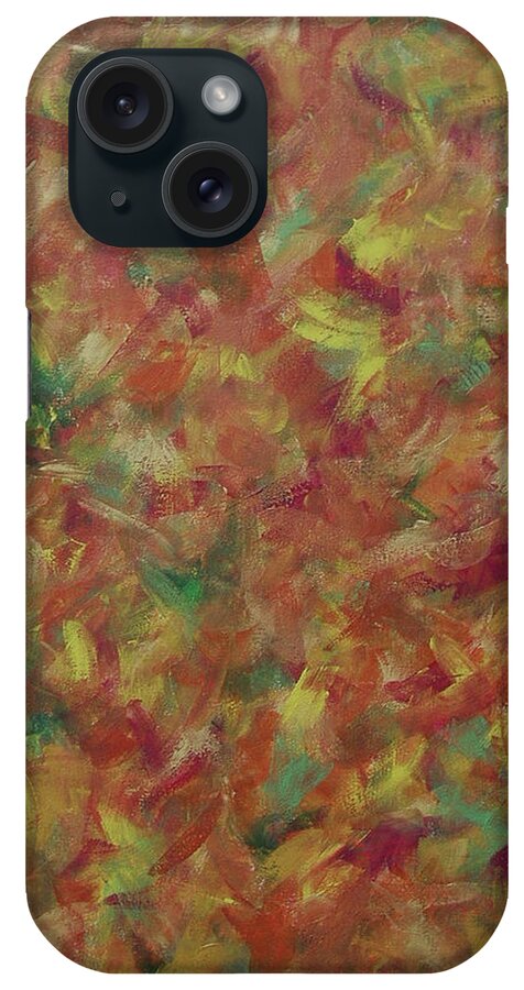 Abstract iPhone Case featuring the painting Autumn Leaves by Ellen Eschwege
