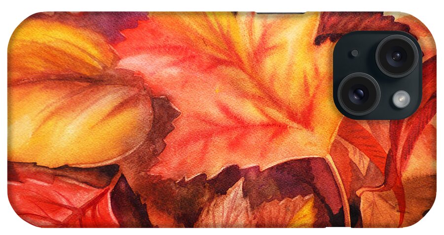 Fall iPhone Case featuring the painting Autumn Leaves by Irina Sztukowski