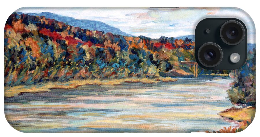 Delaware iPhone Case featuring the painting Autumn on the Delaware RIver by Pamela Parsons
