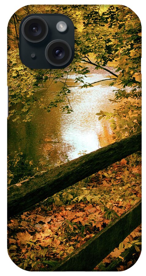 Autumn iPhone Case featuring the photograph Autumn River Glow #1 by Jessica Jenney