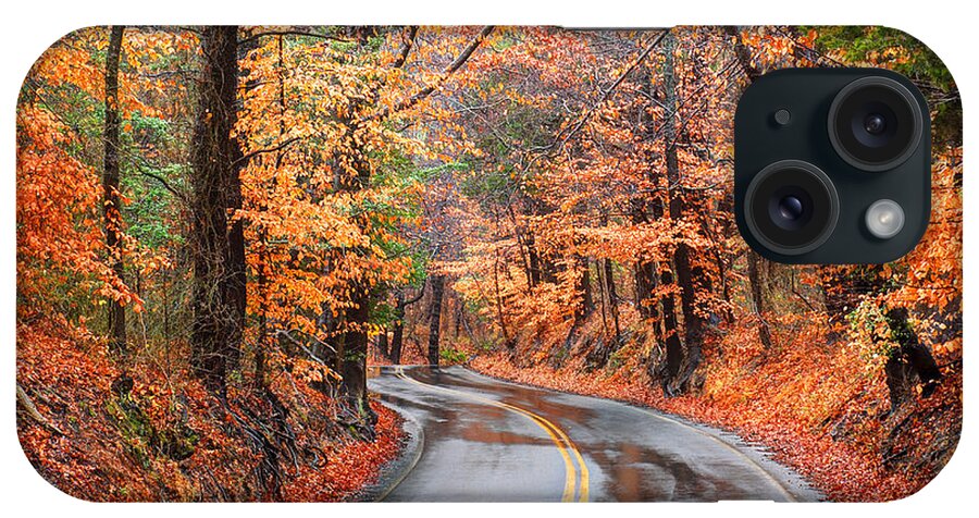 Autumn iPhone Case featuring the photograph Autumn rural road by Karen Smale