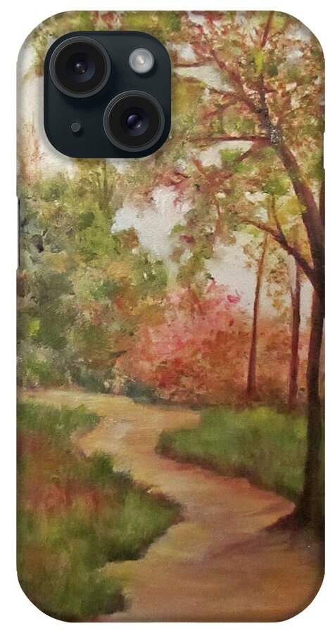 Landscape iPhone Case featuring the painting Autumn Walk by Roseann Gilmore