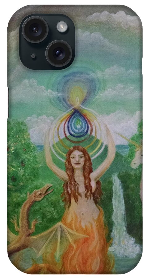 Avalon iPhone Case featuring the painting Avalon Portal by Bernadette Wulf
