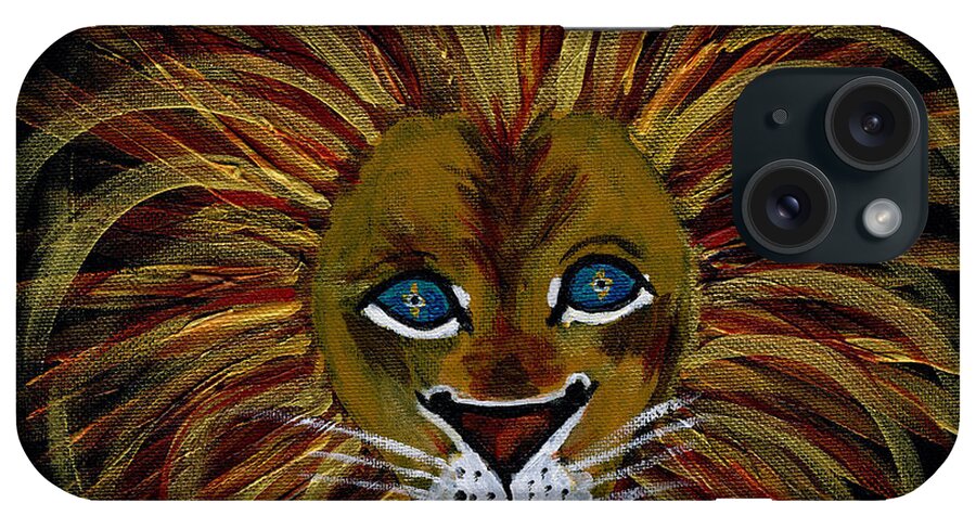 Lion iPhone Case featuring the painting Avantar by Julia Stubbe