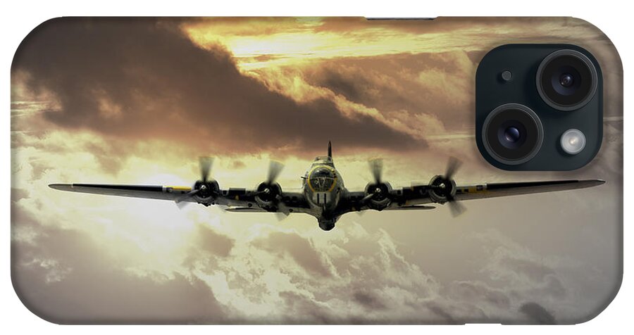 B17 iPhone Case featuring the digital art B17 Dawn by Airpower Art