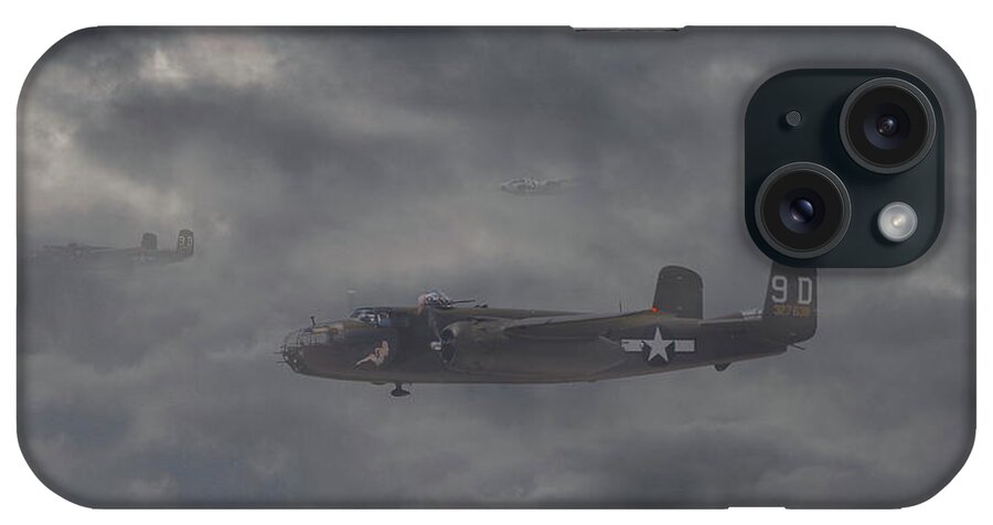 Aircraft iPhone Case featuring the digital art B25 - 12th USAAF by Pat Speirs