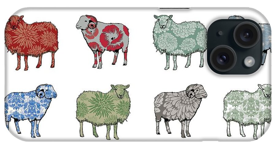 Sheep iPhone Case featuring the digital art Baa Humbug by Sarah Hough