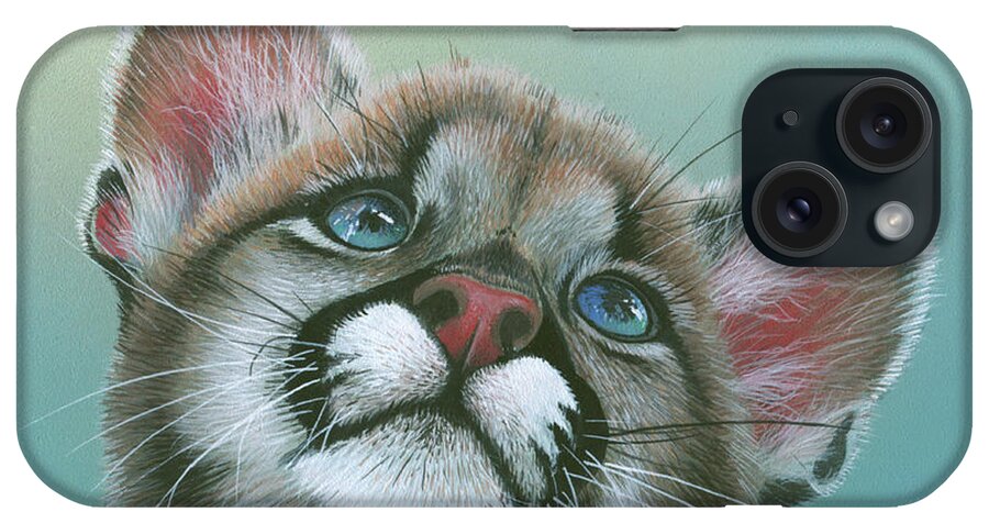 Cougar iPhone Case featuring the painting Baby Blues by Mike Brown