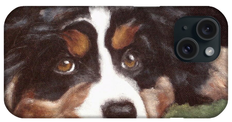 Bernese Mountain Dog iPhone Case featuring the painting Baby Tess by Carol Russell