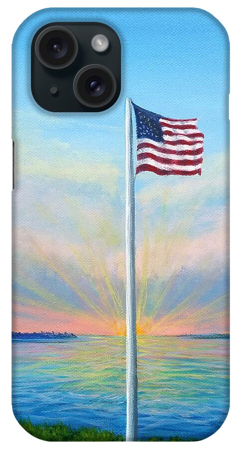 Back iPhone Case featuring the painting Back in the USA by Sarah Irland
