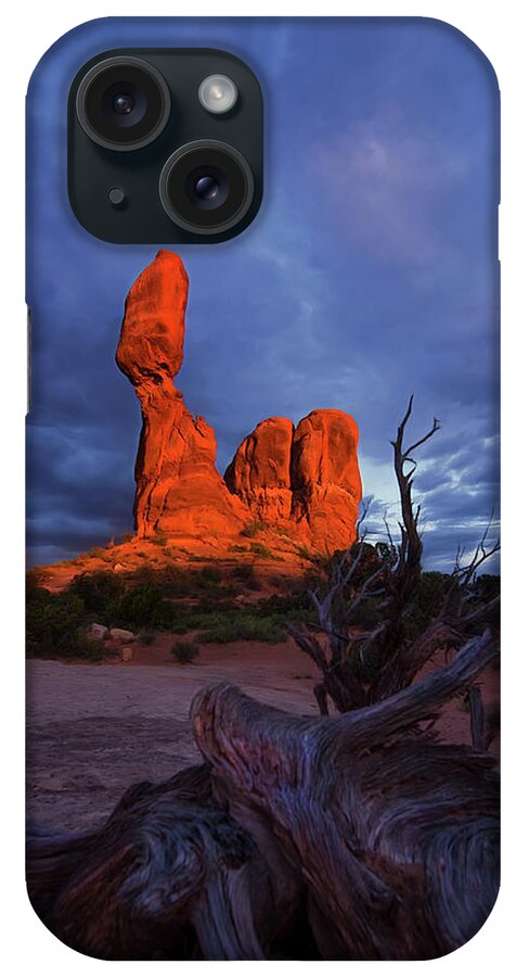 Arches National Park iPhone Case featuring the photograph Balanced Rock Sunset by Debra Boucher