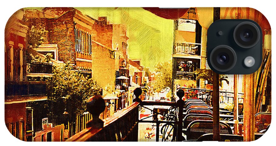 New-orleans iPhone Case featuring the digital art Balcony Cafe by Kirt Tisdale