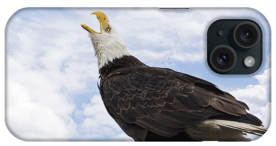 Speak Your Voice iPhone Case featuring the painting Bald Eagle Art - Speak Your Voice by Jordan Blackstone