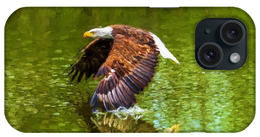 Birds iPhone Case featuring the photograph Bald Eagle cutting the water by Les Palenik