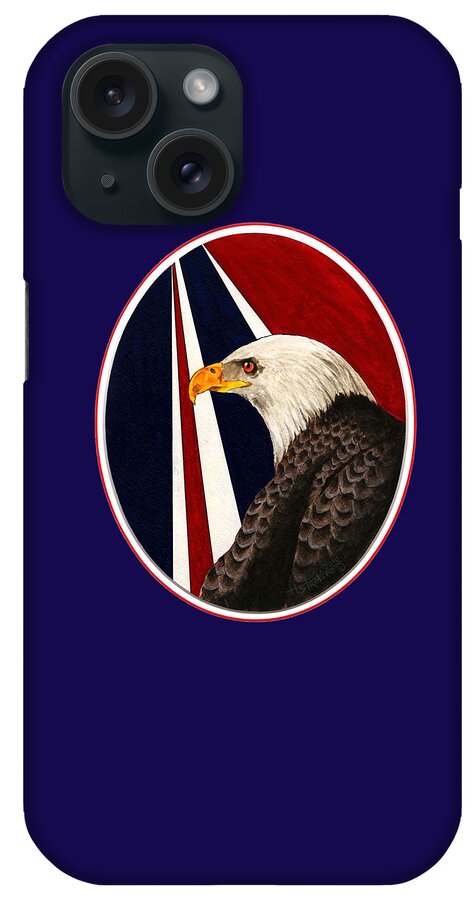 Eagles iPhone Case featuring the painting Bald Eagle T-shirt by Herb Strobino