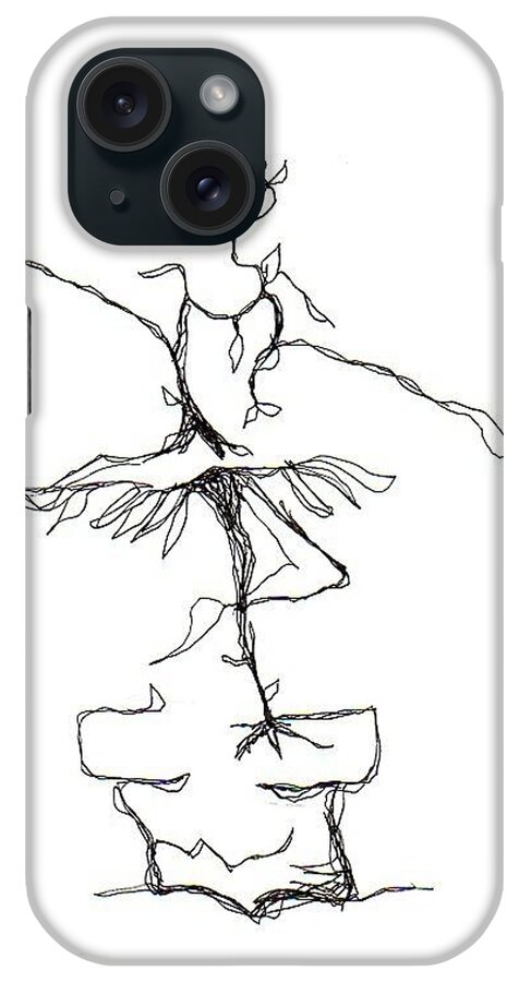 Ballerina iPhone Case featuring the drawing Ballerina- Cracked Pot by Doug Johnson