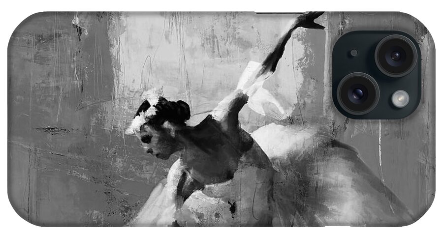 Ballerina iPhone Case featuring the painting Ballerina Dance on the floor by Gull G