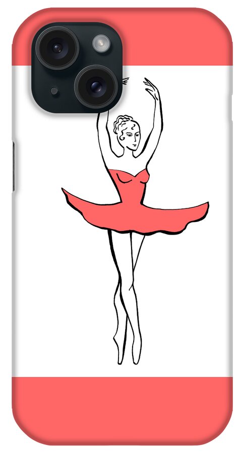 Pink iPhone Case featuring the painting Ballerina In The Pink Dress by Irina Sztukowski