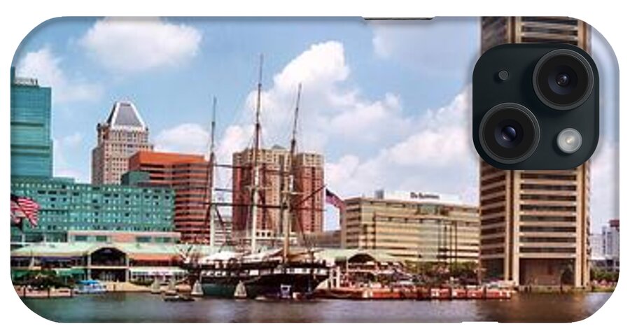 Baltimore iPhone Case featuring the photograph Baltimore Harbor Panorama by Chris Montcalmo