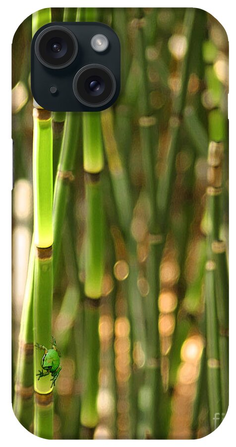 Frog iPhone Case featuring the digital art Bamboo Frog by Lisa Redfern